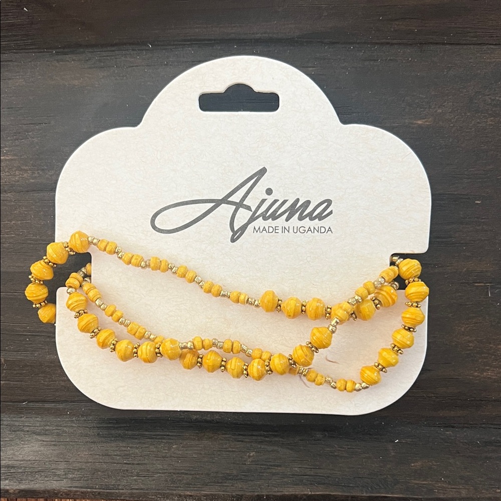 Ajuna Yellow Paper Beaded Bracelet